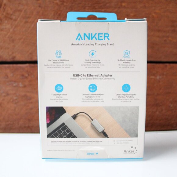 Anker USB-C to Ethernet Adapter High-Speed 1Gbps Gigabit Network Connection NEW - Picture 3 of 4